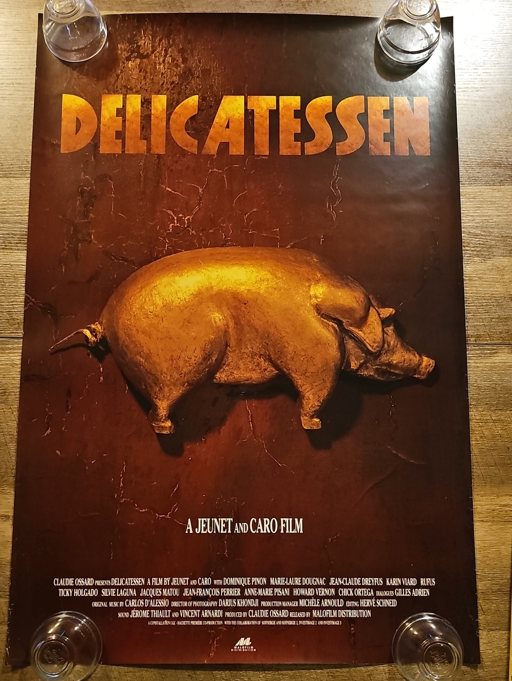 VTG 1991 DELICATESSEN Original Movie Poster Rolled - Malofilm Canadian Variant